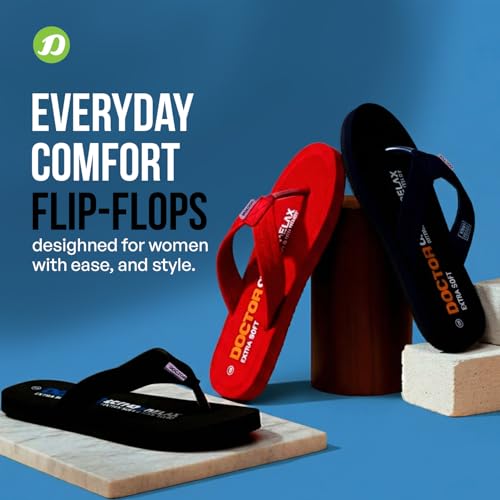 Image of DOCTOR EXTRA SOFT Thong Arch Support Ortho Slippers for Women|Orthopedic Diabetic & Stylish|Lightweight Comfortable & Casual|Pregnancy Anti-Skid Bedroom Daily Use House Flip-Flops Ladies & Girls D-15