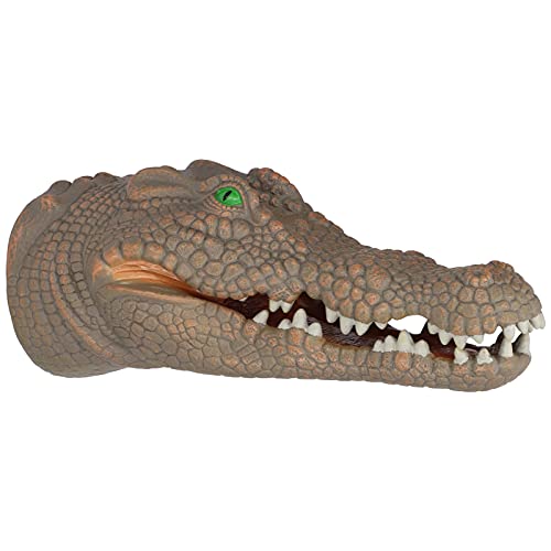 Fantoches de mão com cabeça de crocodilo, fantoche de jacaré portátil de borracha de PVC para crianç