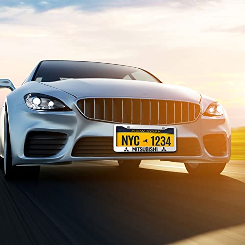 2Pcs For Mitsubishi License Plate Frames, Car Tag License Plate Cover For Mitsubishi, Universal Usa Standard Licenses Frame Tag With Screw Caps #TOP4