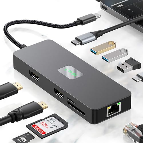 Station d'accueil USB C pour le télétravail organisant votre bureau avec double écran et réseau
