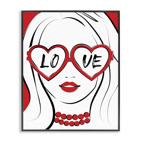 Fashionable Heart Sunglasses Glam, 24 x 30 Inch Framed Giclée Print
