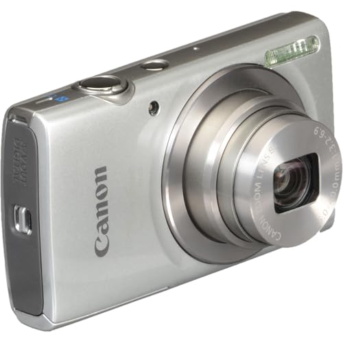 Image of Canon PowerShot ELPH 180 Digital Camera Bundle (Silver) Compact Point and Shoot with Optical Zoom | Easy Controls Lightweight Design for Travel Family and Everyday Photography with Case and 64GB Card