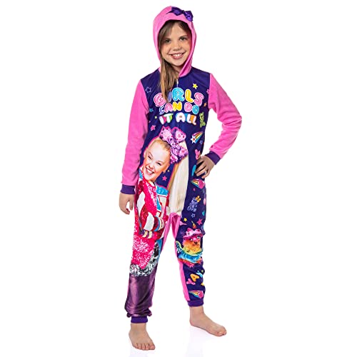 JoJo Siwa Girls' Can Do It All Zipper Kids Sleeper Union Suit Pajama Outfit