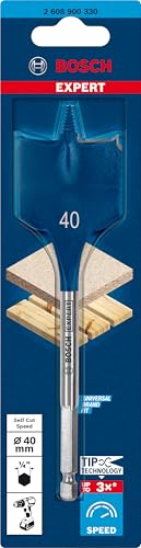 Bosch 1x EXPERT Self Cut Speed Flachfräsbohrer (für Weichholz, Spanplatte, Ø 40,00 mm, Professional Zubehör Bohrmaschine, Schrauber, Schlagbohrer)