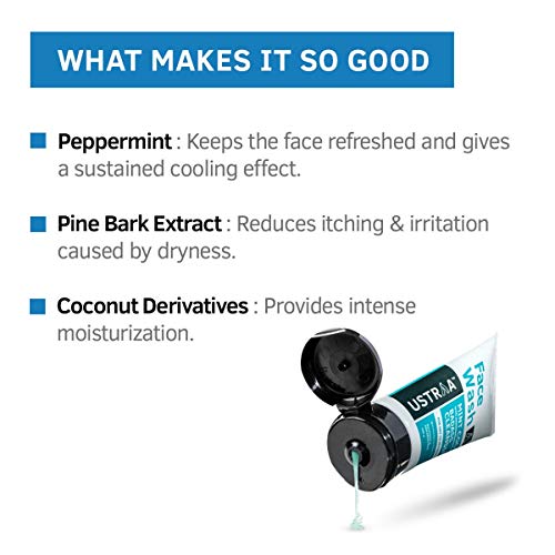 Ustraa Face Wash - Mint Cool - For Dry to Normal Skin - 100g | Reduces Moisture Loss | Removes Dirt & Night Cream - De-Tan & Anti-aging cream for... - Image 4