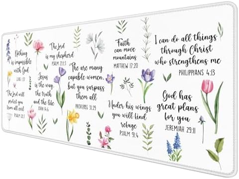Amazon.com: Kemingni Christian Inspirational Floral Large Mouse Pad 31 ...
