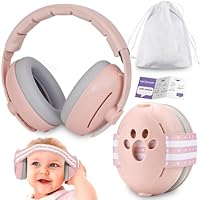 Baby Gehörschutz 0-3 Jahre,2-in-1 Baby Kopfhörer Lärmschutz 24dB,Gehörschutz für Kinder,Neugeboren Ohrenschützer mit Geräuschunterdrückung & Verstellbares Kopfband und Aktive Familien Unterwegs