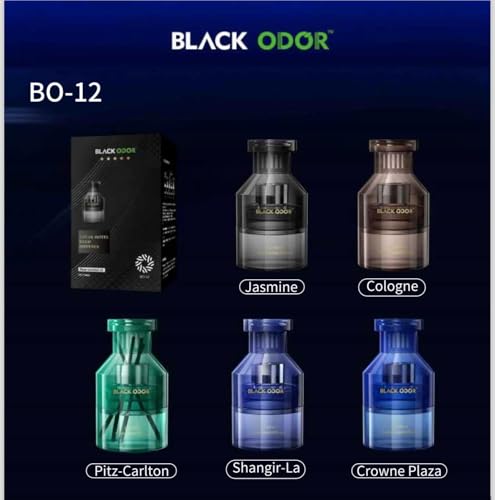 Image of BKN Premium BLACK ODOR Elegant Glass Bottle Car Perfume | Seamless Dispersion with Cotton Wick for Vehicles - Long-Lasting Dashboard Fragrance - Air Vent & Interior Aroma Diffuser (BO-12)