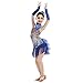 Valcatch Girls Dance Outfits Sequins Tassel Latin Dance Dress Salsa Ballroom Dancewear Sleeveless Leotard Fringe Tutu Skirt