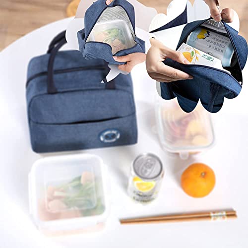 House-of-Quirk-Insulated-Lunch-Bags-Small-for-Women-Work-Student-Kids-to-School-Thermal-Cooler-Tote-Bag-Picnic-Organizer-Storage-Lunch-Box-Portable-and-Reusable-Dark-Blue-Nylon