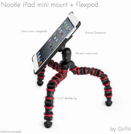 Grifiti Nootle iPad mini 1, 2, 3 Flexible Stand Combines iPad mini Tripod Mount and Flexpod Tripod and is Apple Smart Cover Compatible and works on Desktops, Wraps around anything, Perfect for Coaches, Teachers, Video, Photography, Music, Presentions, Displays, Tradeshows, Home, and Office Use