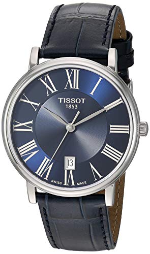 Tissot unisex-adult Carson Stainless Steel Dress Watch Blue T1224101604300
