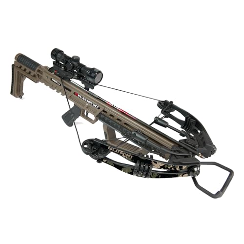 Killer Instinct Lethal 405HD Crossbow Bundle, 405 FPS Compact Crossbow with Lumix 4x32 Scope, Anti Dry Fire Safety, Rope Cocker and 2 Carbon Bolts, Hunting Crossbow Kit
