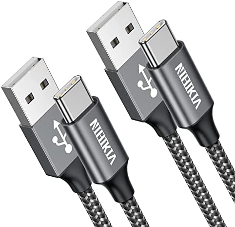 NIBIKIA USB C Kabel [2M+2M] 3.1A Ladekabel USB C Schnellladekabel | Nylon USB A auf USB C Ladekabel für Samsung Galaxy S25 24 23 S22 S21 S20 S10,iPhone 17 16 15 Pro Max