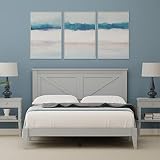 Glenwillow Home Farmhouse Solid Wood Platform Bed in Queen - Ultimate Grey