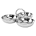 Dioche 3 Bowl Nut304 Stainless Steel Snack Plate - Durable 3 in 1 Fruit Bowl for Home & Outdoor Use - Easy to & Safe for All Ages (Style 2)