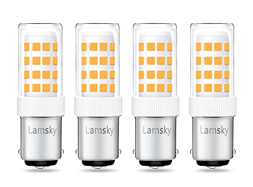 Lamsky Led Ba15D Double Contact Bayonet Base 120 Volts 4W Led Light Bulb,T3/T4/C7/S6,Warm White 2700K,Led 40W Halogen Replacement Bulb,No-Dimmable(4-Pack) #TOP1