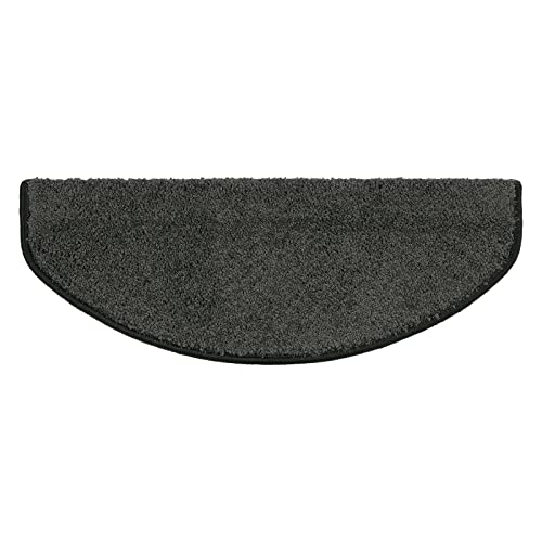 Puszyste kudłate maty na schody, zestaw 15 sztuk, antypoślizgowe, samoprzylepne podkładki dywanowe, nugat, półokrągły design, 19 x 56 cm, dla bezpiecznej i stylowej dekoracji domu