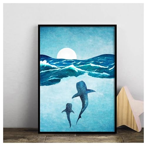 Toile imprimée d'océan bleu de haute qualité 20x30 - 2