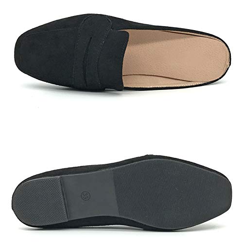 Mules For Women Shoes Slip On Flat Mule Slides Backless Loafer Shoes Black Eu41/Us9 #TOP4