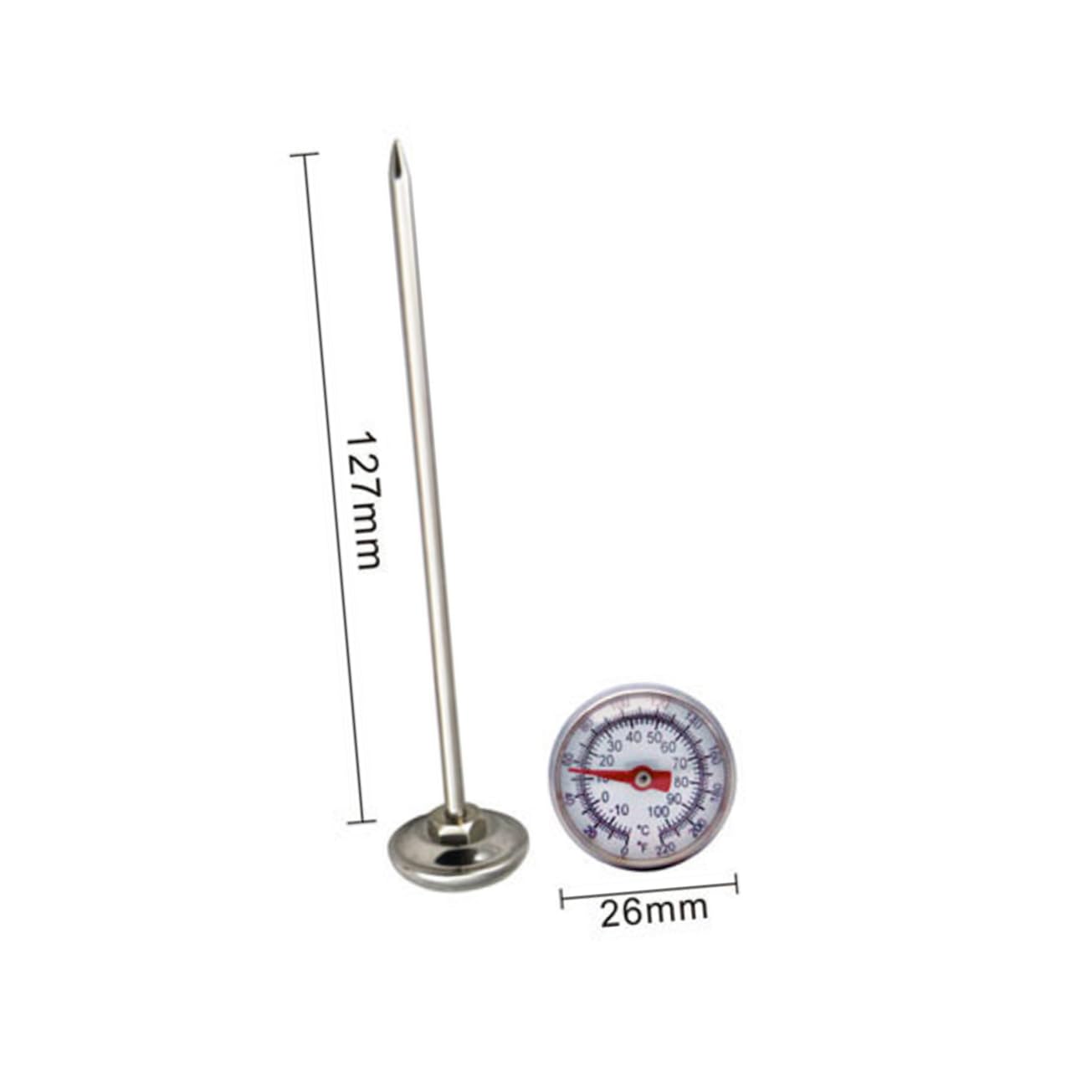 GRIRIW Stainless Steel Food Thermometer for Accurate Meat Coffee and Milk Readings Kitchen Tool with Cover for Daily Use and High Temperature Precision