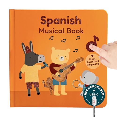 Image of Cali's Books Spanish Book for Toddlers 1-3 - Musical Books for Kids, Interactive Baby Sound Book, Educational Song Learning Toys, Bilingual Music Toy for Babies, Libros para ninos en Espanol