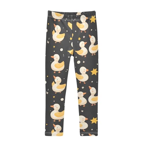 Geese Star Yellow Girls Leggings Athletic Pants Tights Stretch Bottom
