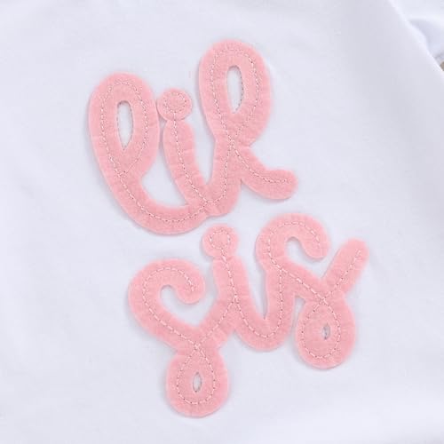 Big Sister Little Sister Matching Outfits Summer Clothes Short Sleeve Romper Big Sister Shirt Bell Bottoms Set3