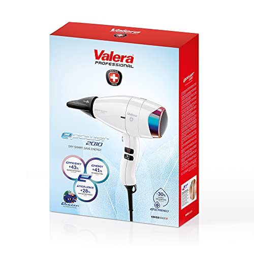 Valera - 2010 eQ Professional Ionic Hair Dryer - Compact, Environmentally Friendly and Powerful, Digital Motor, Sanify Air Purification, Intelligent Airflow Diagnosis, 1600 Watt, White - Image 8