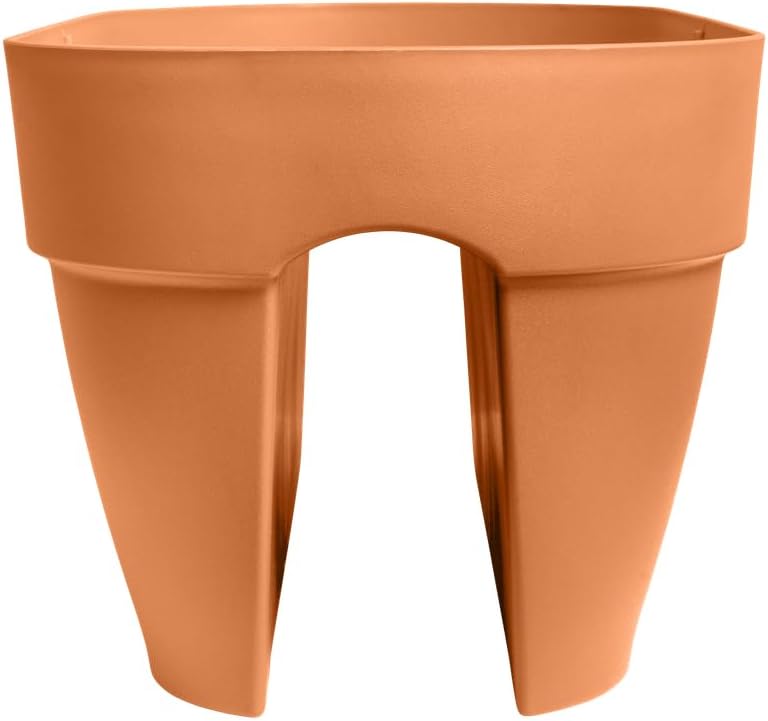 elho Vibia Campana Flower Bridge 60 - Balcony Flower Box with Bracket - 100% Recycled Plastic - L 59 x W 26 x H 22 cm - Brown/Terracotta