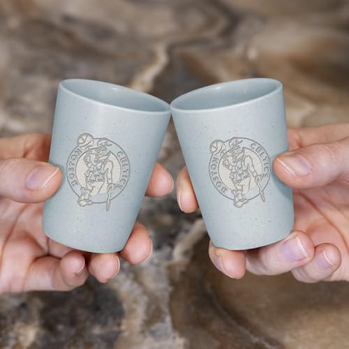 Rico Industries NBA Basketball Boston Celtics Baby Blue 2oz Ceramic Shot Glass for Fans, Laser Engraved In Trendy Color Single Shot Glass - image 3