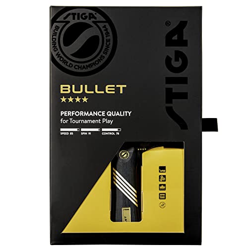 Stiga Bullet Ping Pong Paddle – 5-Ply Extra Light Blade – 2Mm Premium Sponge – Flared Handle For Masterful Grip – Performance Table Tennis Racket For Competitive Play #TOP6