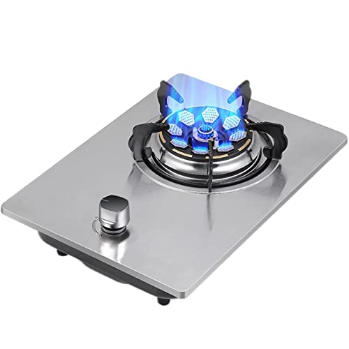 Gas Hob 30Cm Built-In Single Burners Gas Cooktop,With Safety Child Lock Knob & Cast Iron Pan Support For Home Kitchen (D LPG) (C