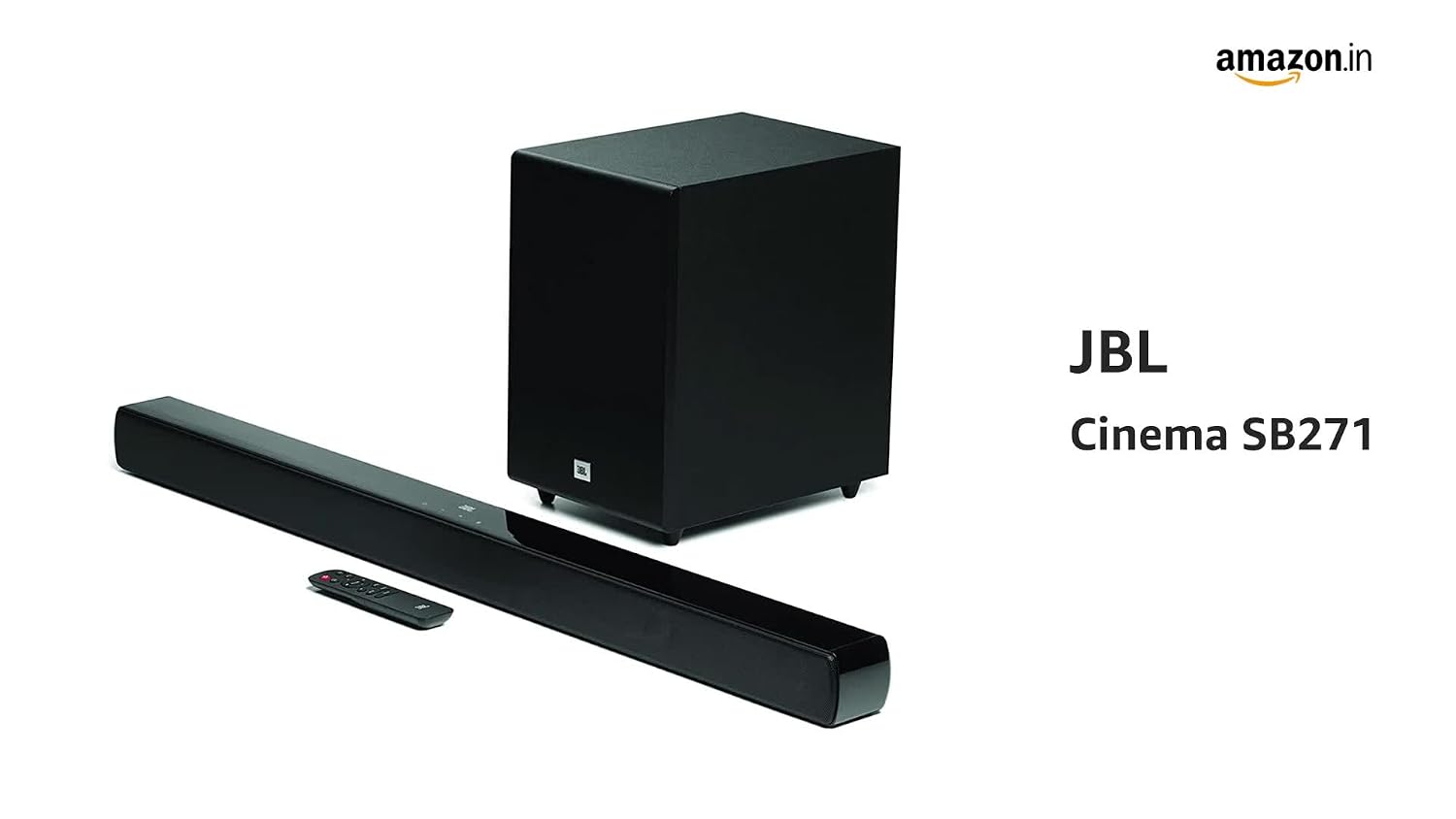 JBL Cinema SB271, Dolby Digital Soundbar with Wireless Subwoofer for Extra Deep Bass, 2.1 Channel Home Theatre with Remote, HDMI ARC, Bluetooth &
