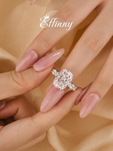 9.0ct Crushed Ice Elongated Cushion Cut Engagement Ring for Women,925 Sterling Silver Simulated Diamond Promise Ring for Wedding,Daily,Travel,Party2