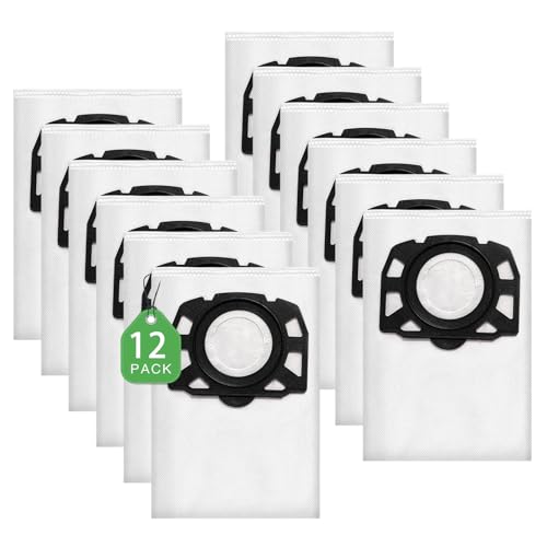 12 Stück KFI 487 Staubsaugerbeutel für Kärcher WD4 WD5 WD6 WD5P WD6P MV 4 MV 5 MV 6 für Kärcher 2.863-006.0 Vliesfilterbeutelbeutel Filtertüten für Nass & Trockensauger Weiß
