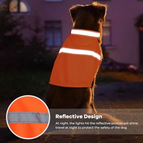 Dog Jacket High Visibility Safety Reflective Dog Vest for Small Medium Large Dogs (X-Large, Orange) - Thumbnail 3
