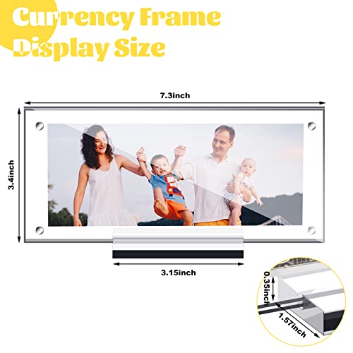 Dollar Bill Holder Acrylic Display Dollar Case Currency Ticket Protector Paper Money Frame For Bill Collectors Collection, 7.3 X 3.5 Inch (2 Pieces) #TOP1