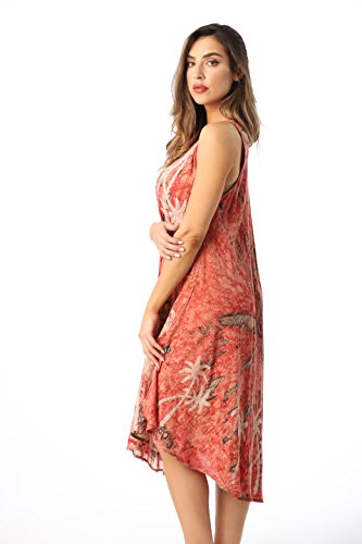 Riviera Sun Rayon Crepe Marble Sleeveless Umbrella Dress 21841-Cor-S #TOP2
