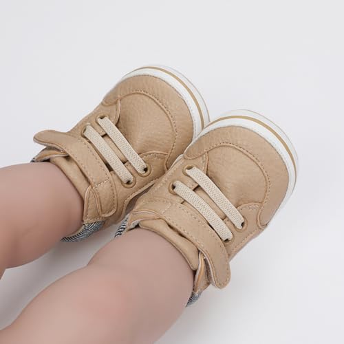 Image of Clowora Baby Boys Girls Shoes Non-Slip Rubber Sole Sneakers Infant First Walking Toddler Crib Shoes Newborn Loafers Flats.
