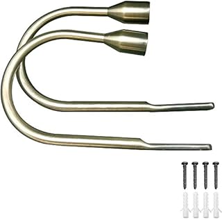 LumenTY [ 2 pack ] Metal Holdback Arms Wall Mounted Curtain U Metal Curtain Tie Back Hook Hold Backs Drapery Holdbacks Tieback Metal Tie Backs Hook back - Green bronze
