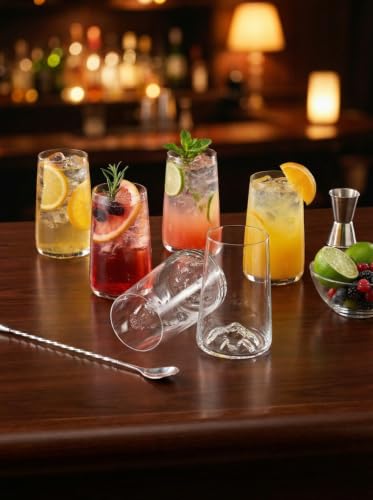 Image of Lava Core Highball Glass Pack of 6 Borosilicate Drink Glasses