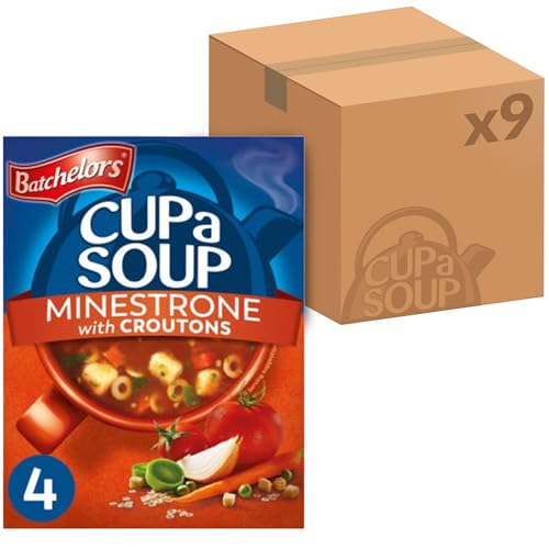 Batchelors Cup a Soup Minestrone with Croutons Instant Soup, 4 Sachets Per 94 g Box (Total 9 Boxes = 36 Sachets)