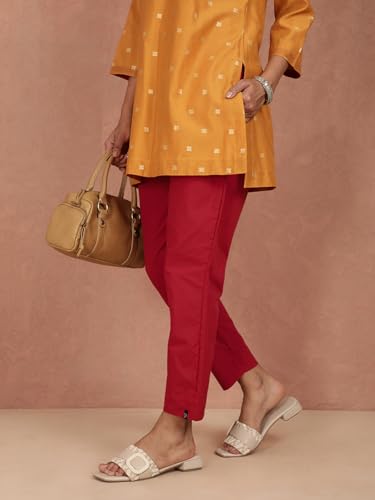 Image of TWIN BIRDS Women Cotton Kurti Pants | Straight Fit Ethnic Daily Trousers