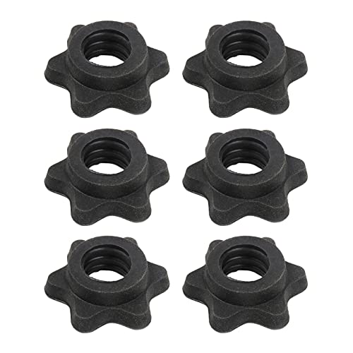Generic Lock Stainless Professional Locking Weight Clips for Bars Strength Weight Lifting Collar Clips Barbell Bar for Workout Fitness (fixing nut 6Pcs), Medium