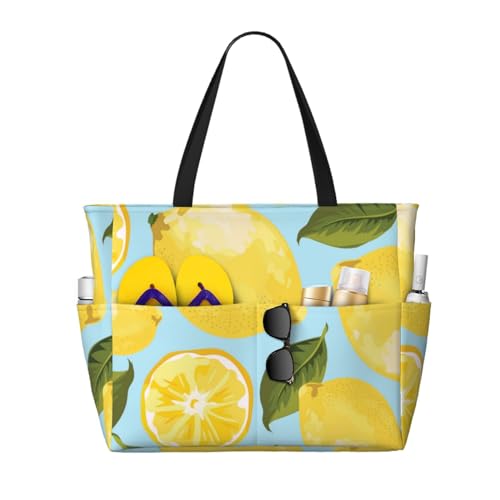 Sac de plage pour femme Citron Jaune Les Arts le grand cabas idéal pour les journées ensoleillées