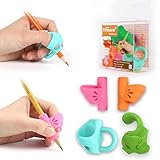 firesara Left-Handed Pencil Grips, Original Breakthrough Assorted Writing Aid Grip for Kids Handwriting Special Needs Preschoolers Children Adult Lefties Assorted Colors (4PCS)