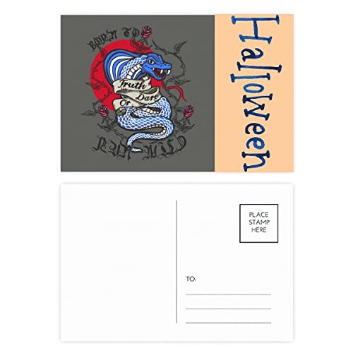 Cartes postales Halloween serpent lot de 20 papeterie originale motif animal mordant