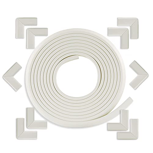 Lbvzxkad Protector de Esquina de Borde una Prueba de BebéS Borde de 19.6 Pies + 10 Esquinas, Protector de Parachoques de Mesa, CojíN de Seguridad para Esquinas de,
