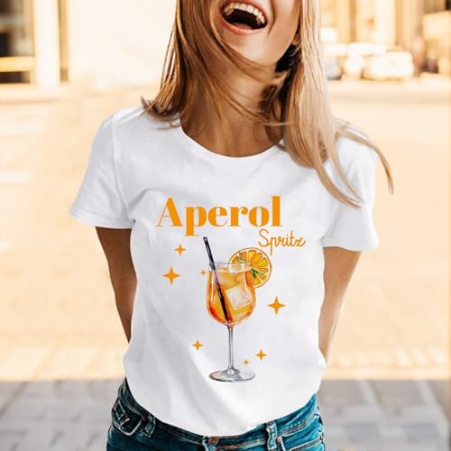 Aperol-Kostuem-Damen-Tshirt-Baumwolle-Aperol-Spritz-Shirt-Aperollin-Freundin-Spritztour-T-Shirt-Kurzarm-Rundhals-Sommershirt-Lustiges-Cocktail-Party-Events-Tshirt-Casual-Faschingskostuem - Sparfuchs24.io - Preisvergleich & Top Angebote Online